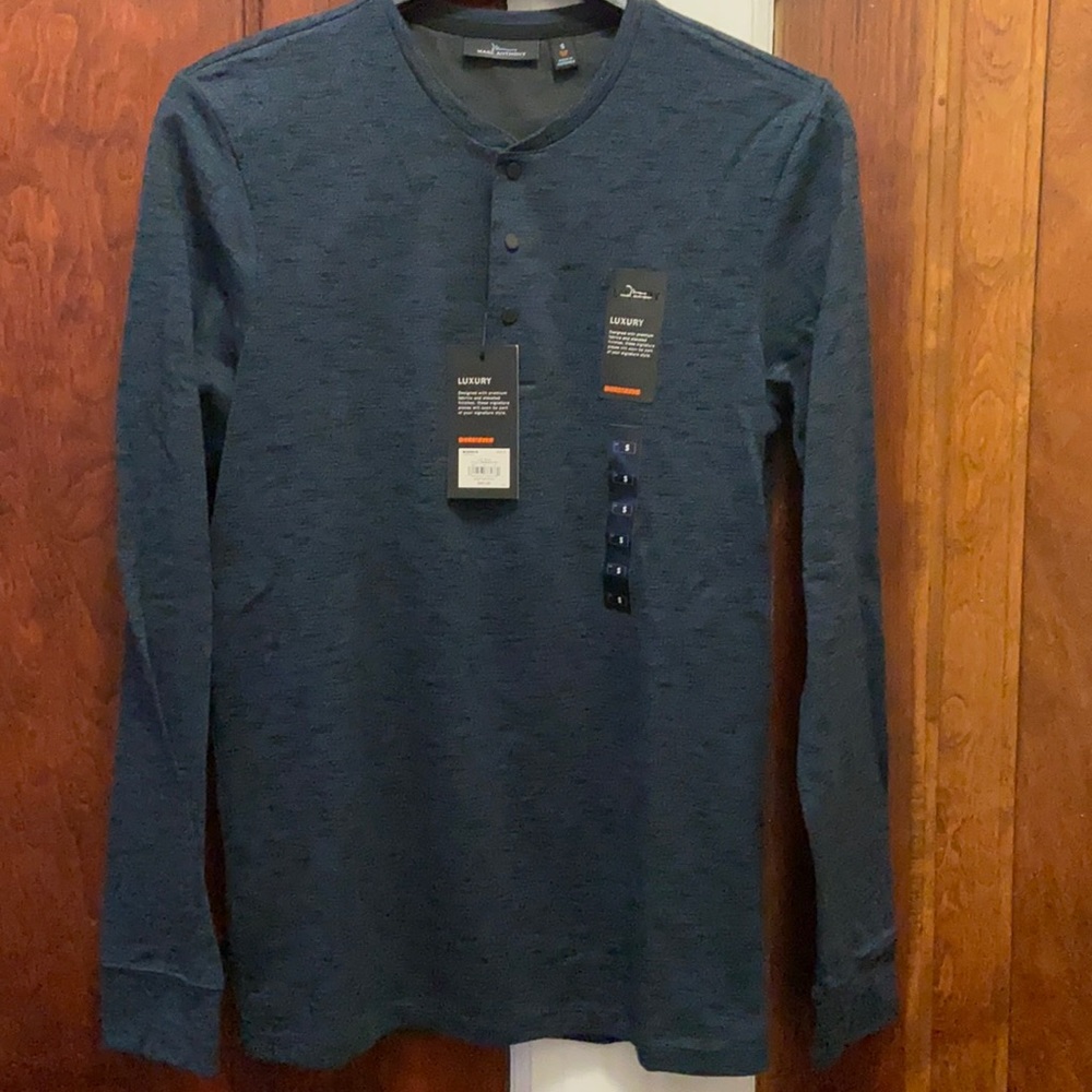 Marc Anthony slim fit Henley dark blue men small